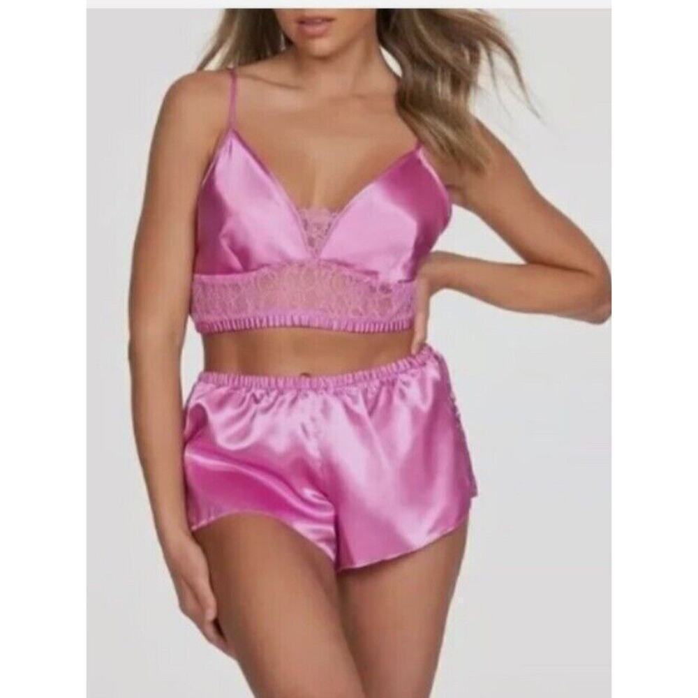 Frederick's of Hollywood Delphine Sexy 2 Piece Satin & Lace Pajamas Plus SZ 1X